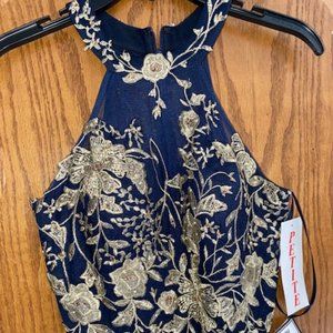 Chiffon floor length halter gown